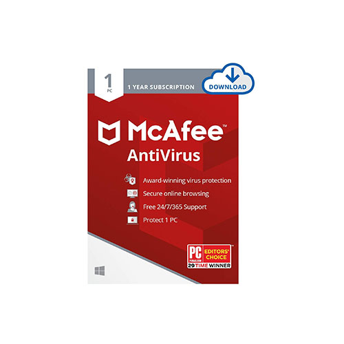 McAfee AntiVirus Protection Plus 2021, 10 Device, Internet Security Software, 1 Year