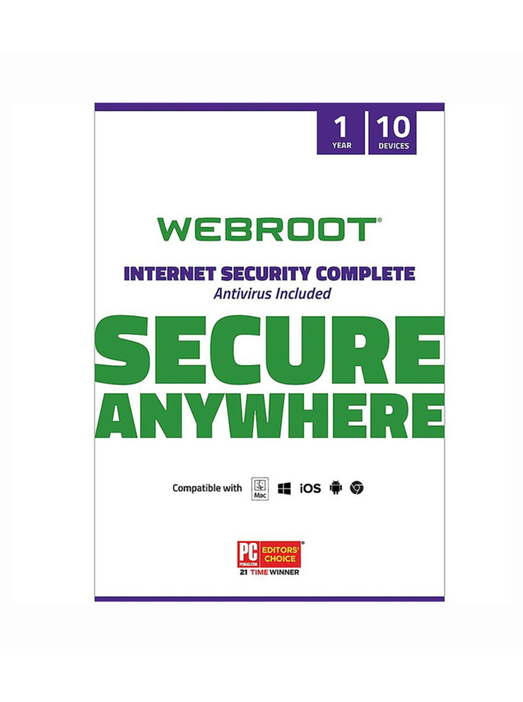 Webroot Complete Internet Security + Antivirus Protection – Software (10 Devices) (1-Year Subscription)